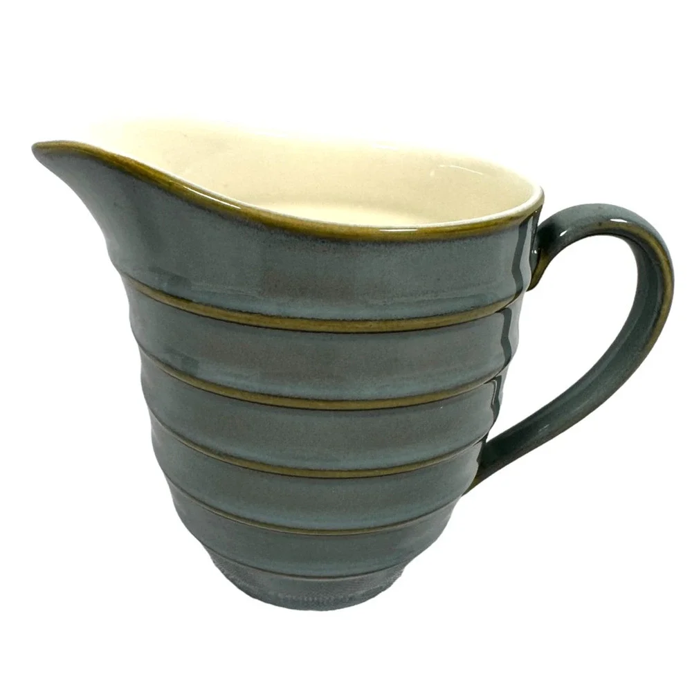 Vintage Dansk Reactic Slate Gray Dinnerware Set Milk Creamer & Sugar Bowl W/ Lid
